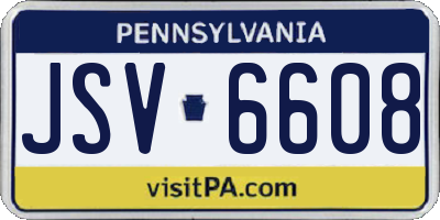 PA license plate JSV6608