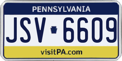 PA license plate JSV6609