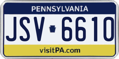 PA license plate JSV6610