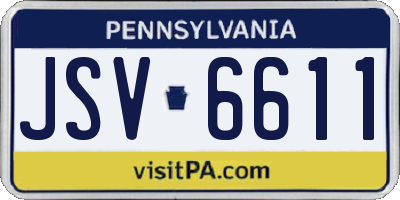 PA license plate JSV6611