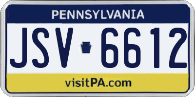 PA license plate JSV6612