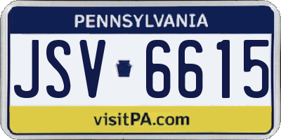 PA license plate JSV6615