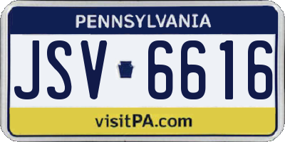 PA license plate JSV6616