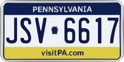 PA license plate JSV6617