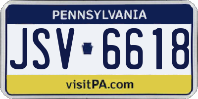PA license plate JSV6618