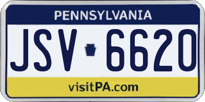 PA license plate JSV6620