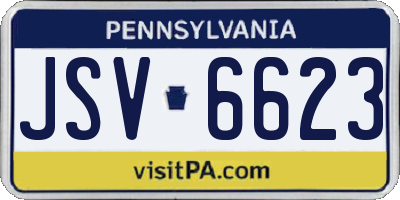 PA license plate JSV6623