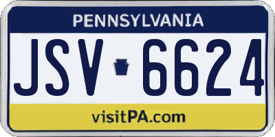 PA license plate JSV6624