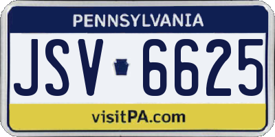 PA license plate JSV6625