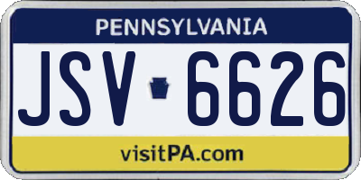PA license plate JSV6626