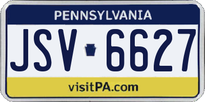 PA license plate JSV6627