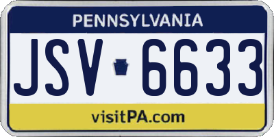 PA license plate JSV6633