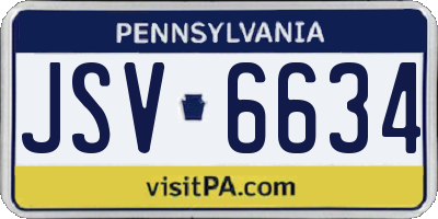 PA license plate JSV6634