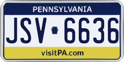 PA license plate JSV6636