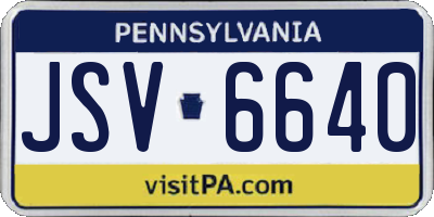 PA license plate JSV6640