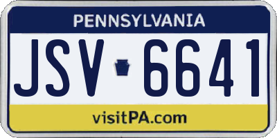 PA license plate JSV6641