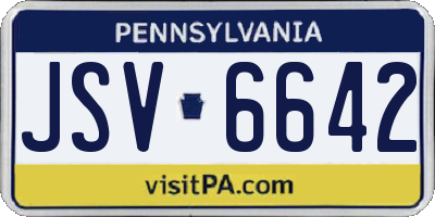 PA license plate JSV6642