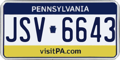 PA license plate JSV6643