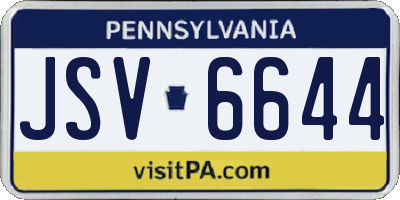 PA license plate JSV6644