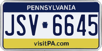 PA license plate JSV6645