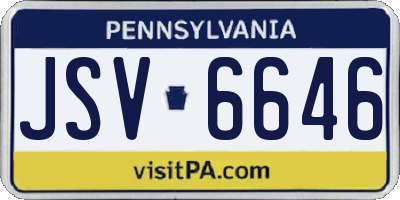 PA license plate JSV6646