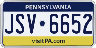 PA license plate JSV6652