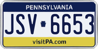 PA license plate JSV6653