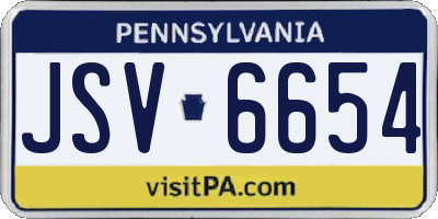 PA license plate JSV6654