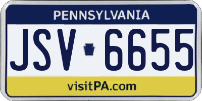 PA license plate JSV6655