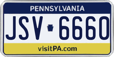 PA license plate JSV6660