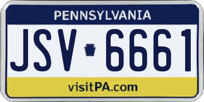 PA license plate JSV6661