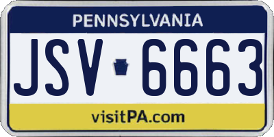PA license plate JSV6663