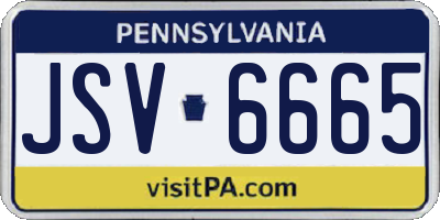 PA license plate JSV6665