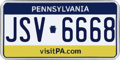 PA license plate JSV6668