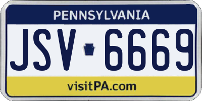 PA license plate JSV6669