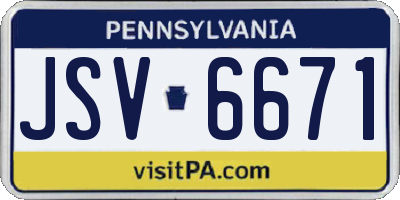 PA license plate JSV6671