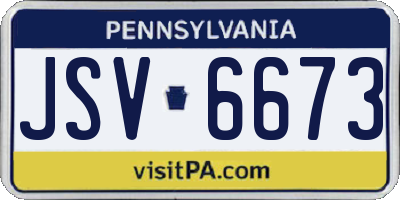 PA license plate JSV6673
