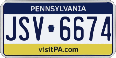 PA license plate JSV6674