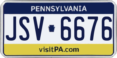 PA license plate JSV6676