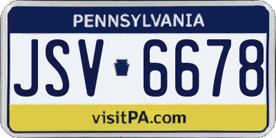 PA license plate JSV6678