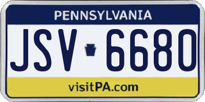 PA license plate JSV6680