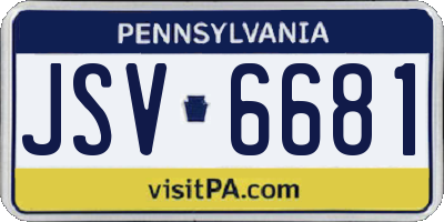 PA license plate JSV6681