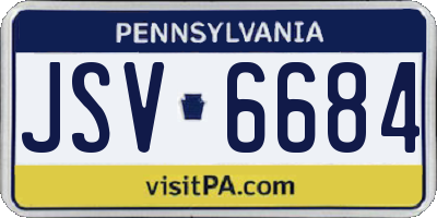 PA license plate JSV6684