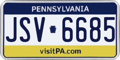 PA license plate JSV6685