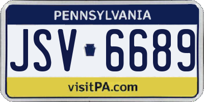 PA license plate JSV6689