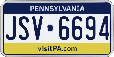 PA license plate JSV6694