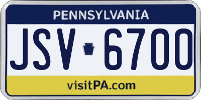 PA license plate JSV6700