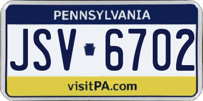 PA license plate JSV6702