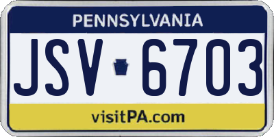 PA license plate JSV6703