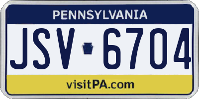 PA license plate JSV6704